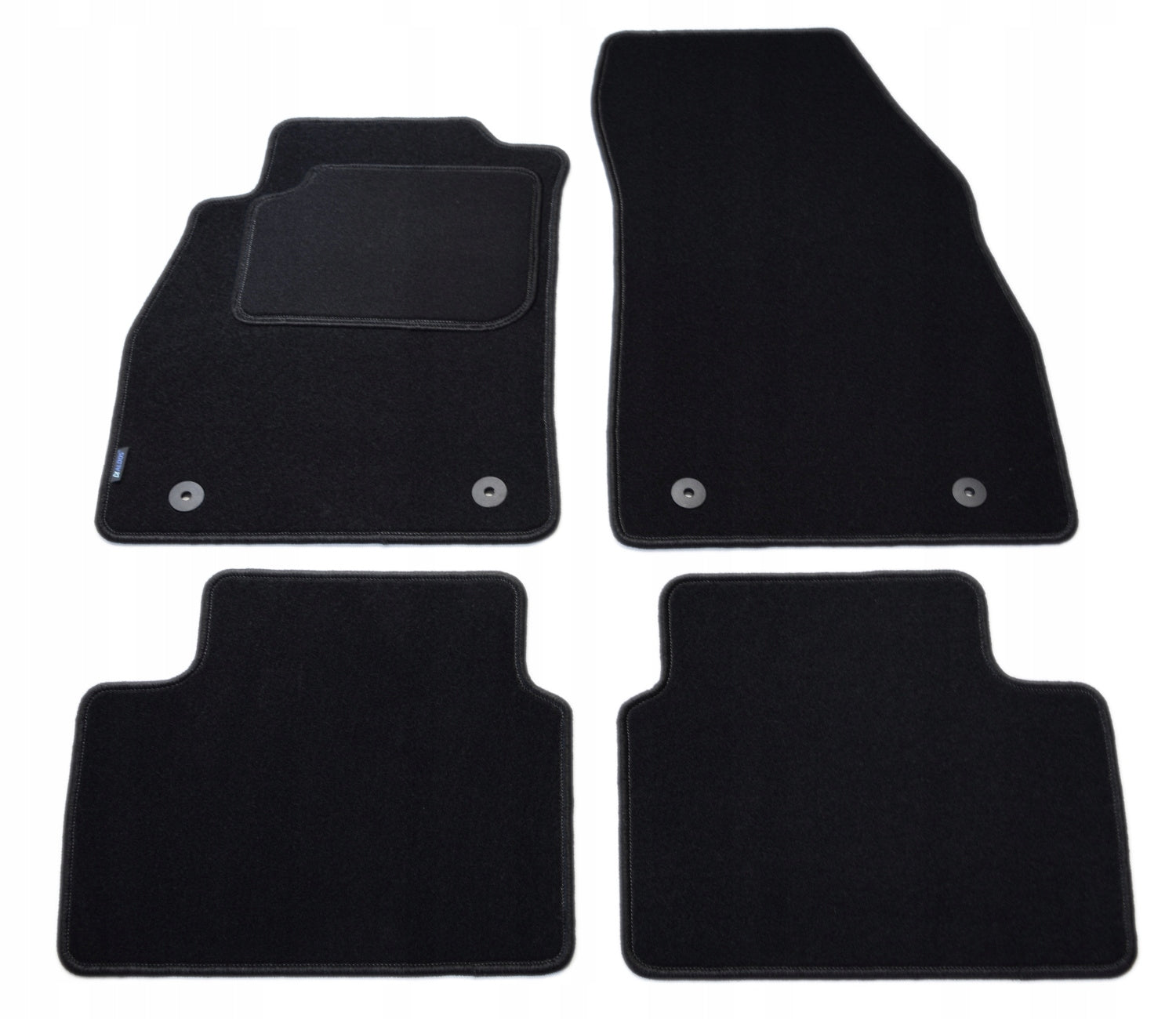Opel Insignia 2008-2013r. Black Velour Rugs - Silver.