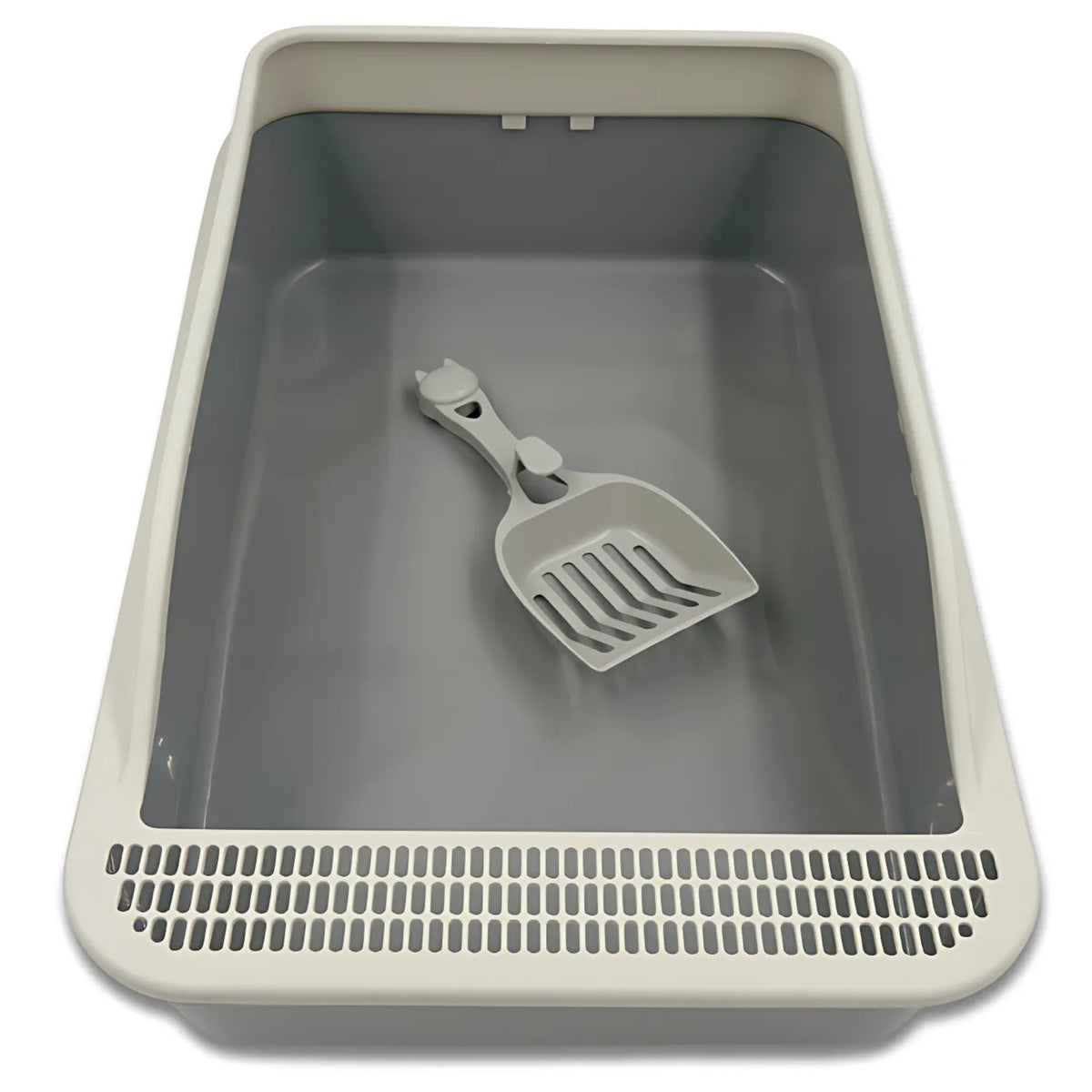Open Cat Cuvette with Spatula Toilet for Litter with Frame Grey 33-2