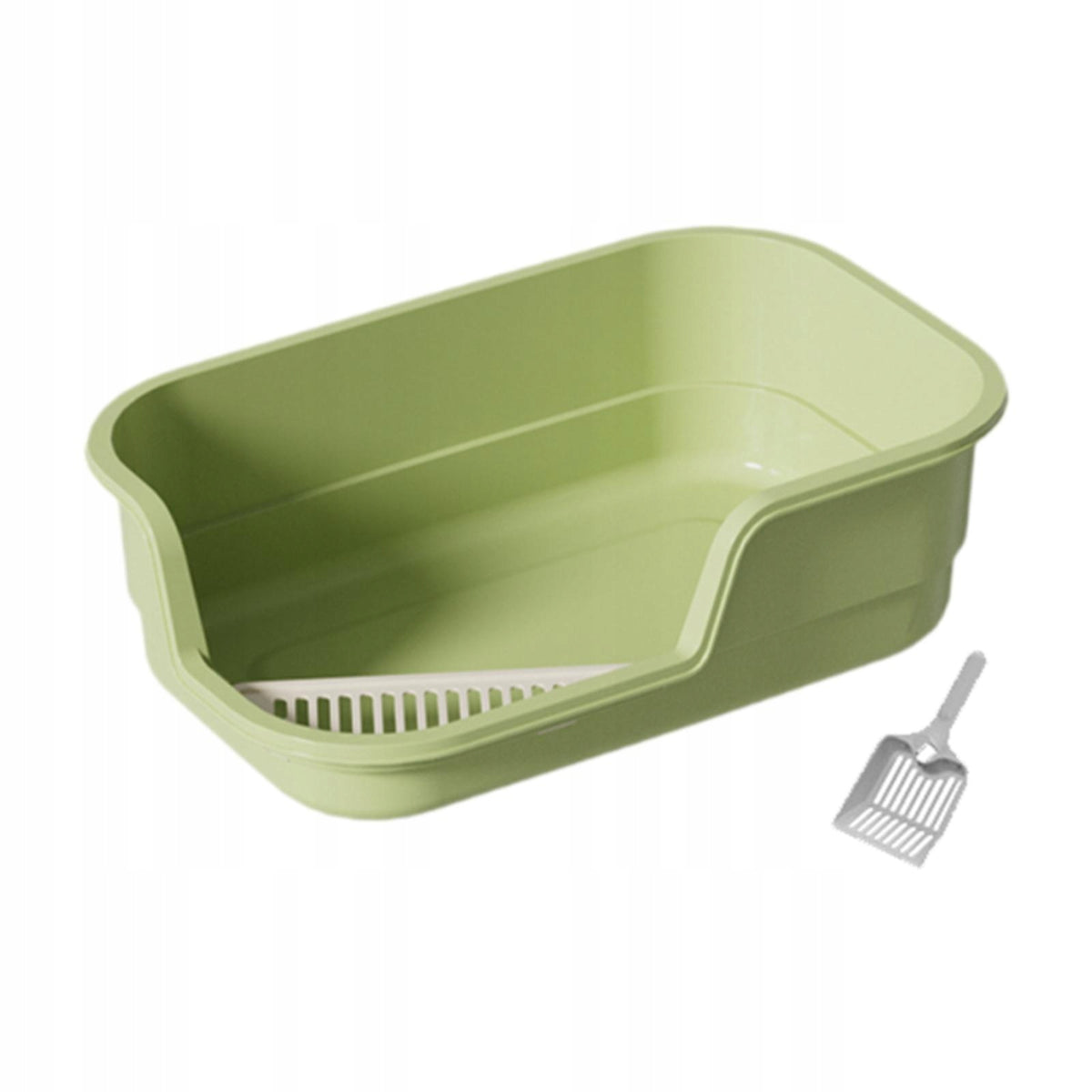Open Cat Litter Box Anti Splash Pet Supplies Easy Carry Bedpan Open green Manufacturer code 00464076233