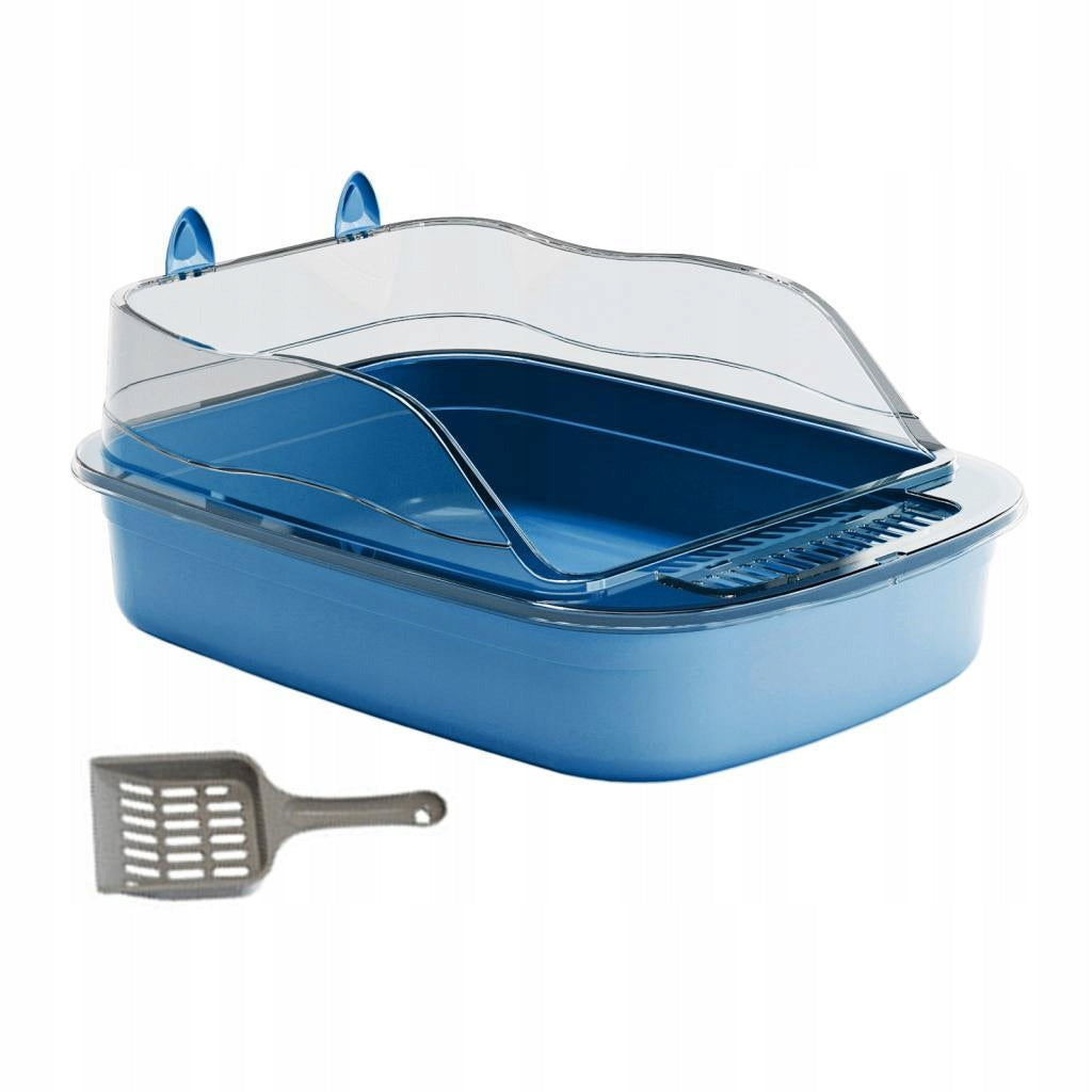 Open Cats Litter Box Cats Litter Basin Large Space Bedpan Kitty Litter blue Packaging status original