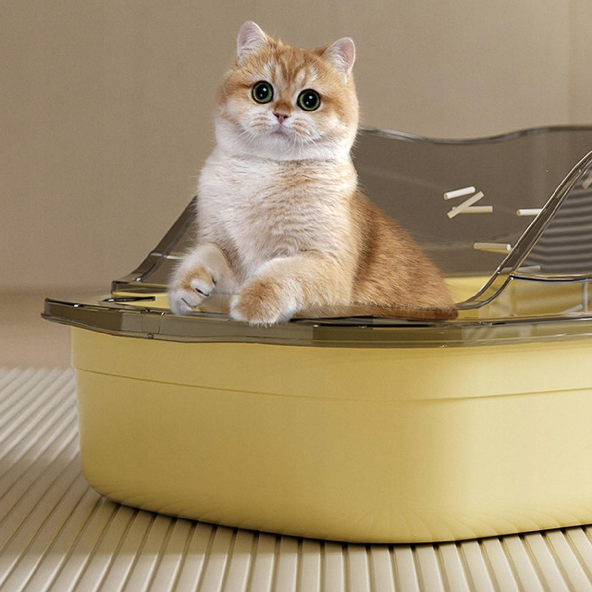 Open Cats Litter Box Large Bedpan Cartoon Shape Cat Sand Box Cats yellow Manufacturer code 02564065031