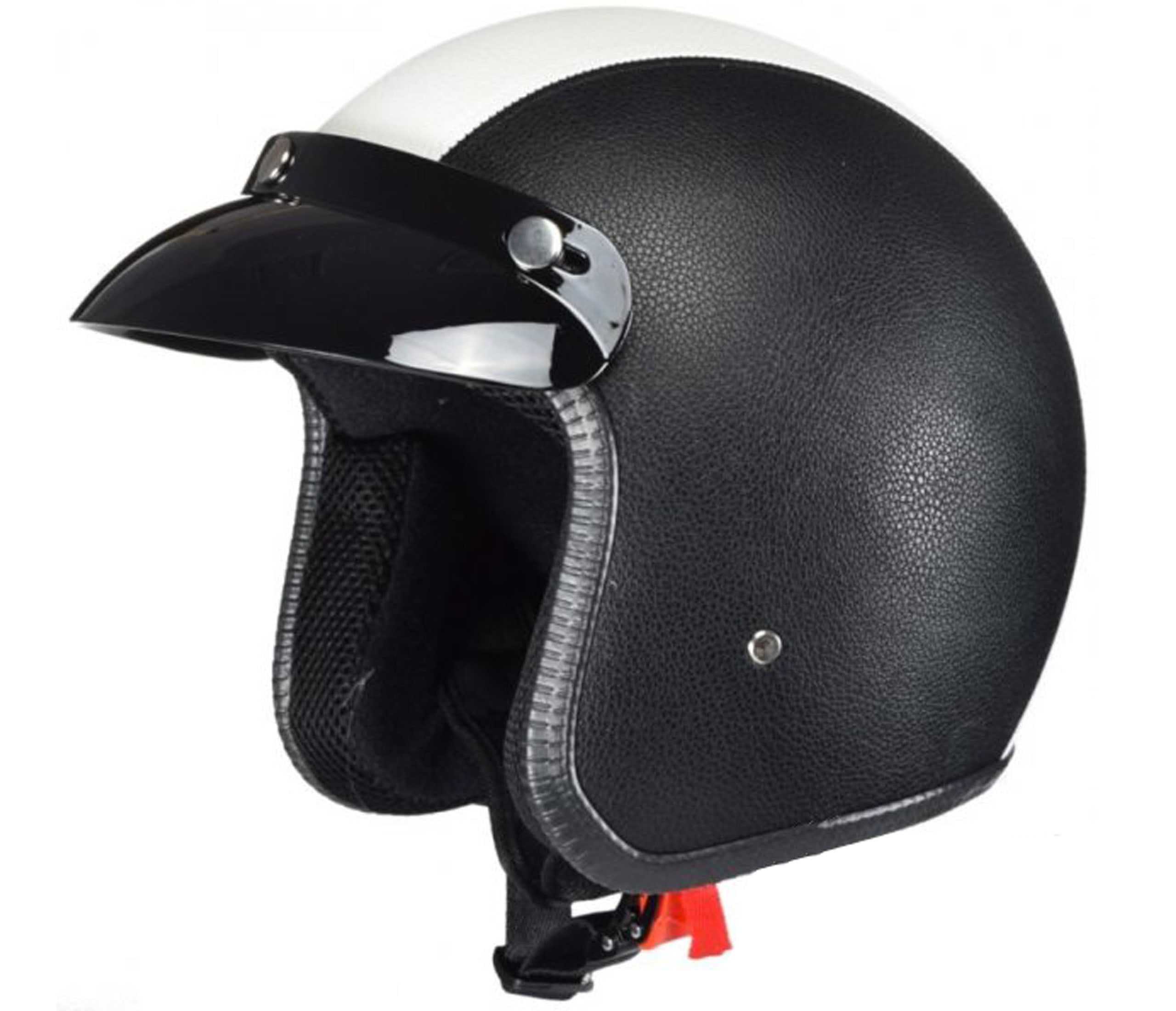 Open Face Helmet Walnut Leather Retro Vintage Style 2XS