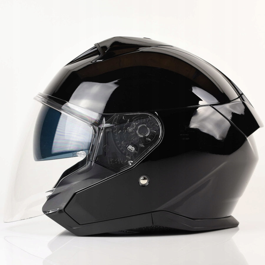 Open Helmet Shark Squal Jet Blank Black Gloss Size L Packaging status original