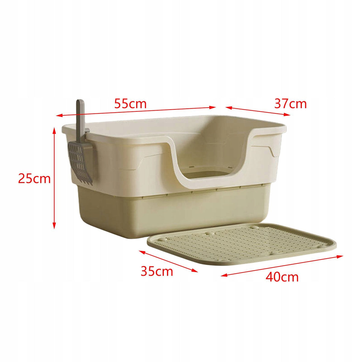 Open Kitty Litter Pan with Litter Mat Sifting Litter Basin Extra green Packaging status original