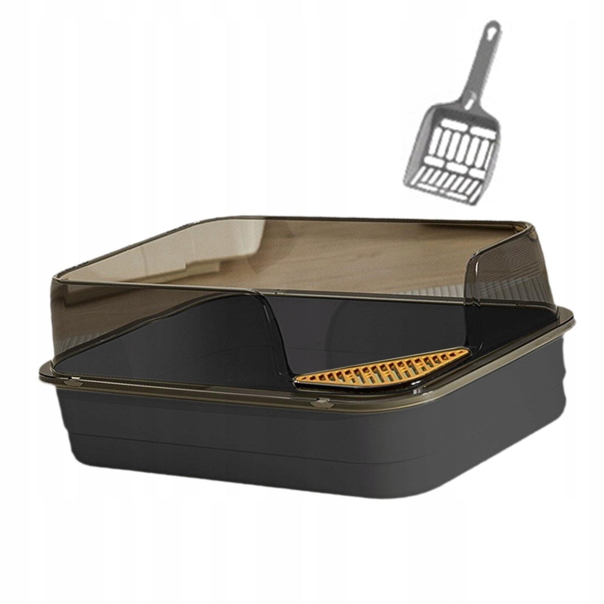 Open Litter Box Anti Splashing Kitten Toilet Cat Litter Container Cat Black Packaging status original