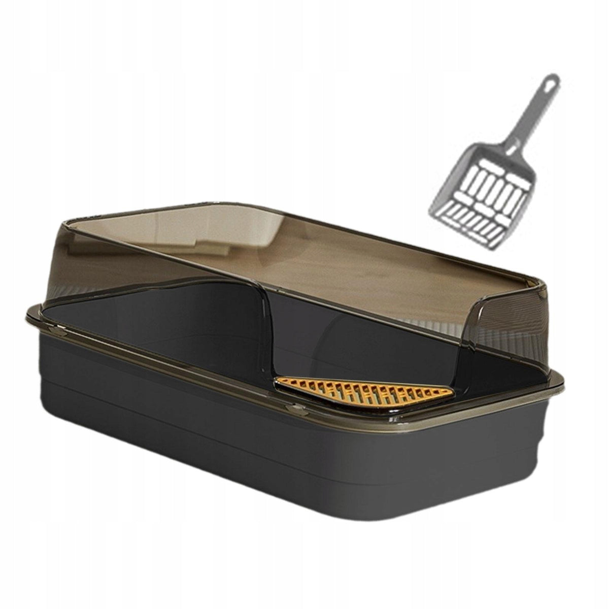 Open Litter Box Anti Splashing Kitten Toilet Cat Litter Container Cat Black