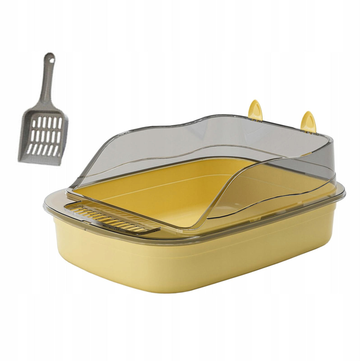 Open Litter Box Cat Litter Basin High Sided Large Space Bedpan yellow Color other