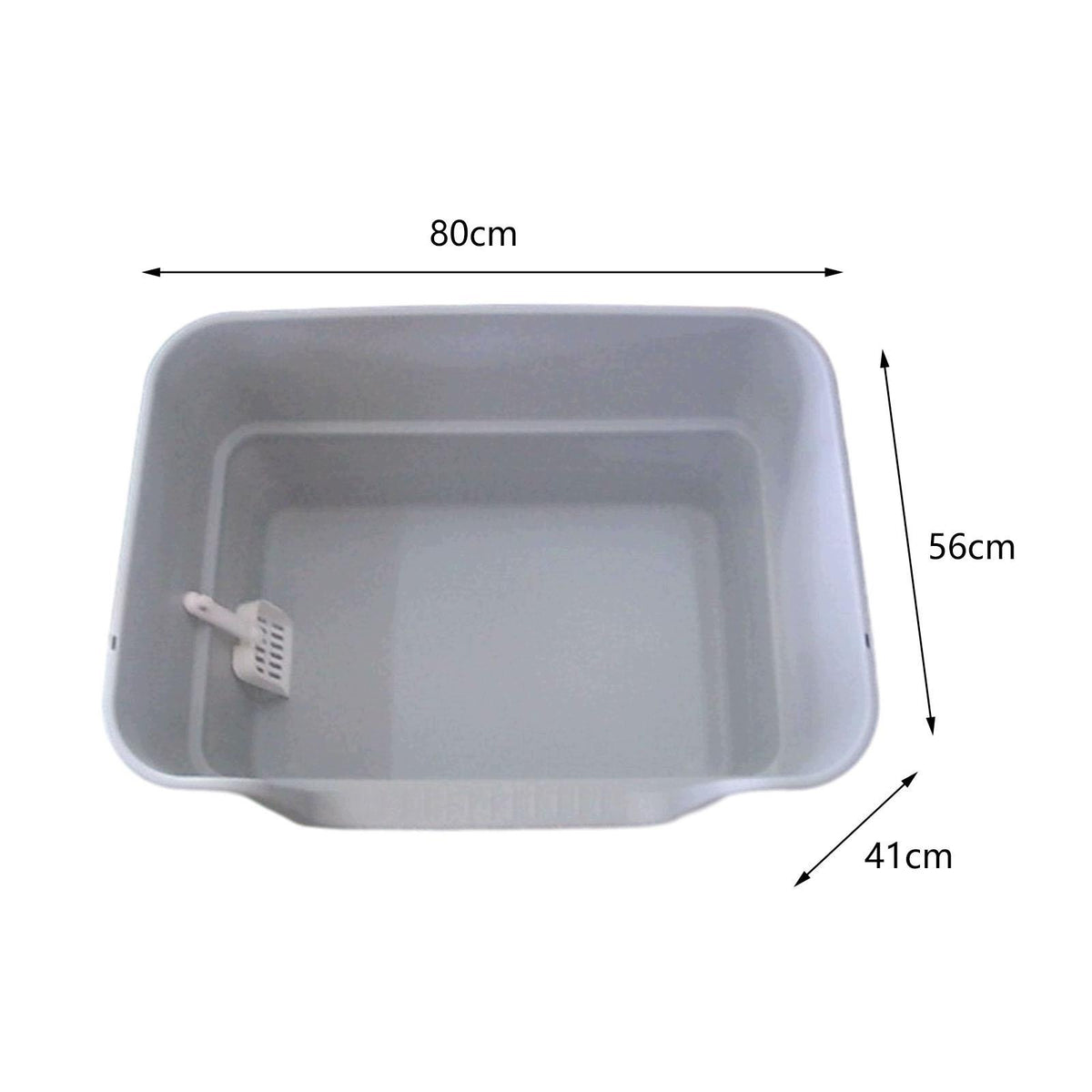 Open Litter Box Cats Sandbox Portable Cat Litter Basin Kitty Litter Gray Packaging status original