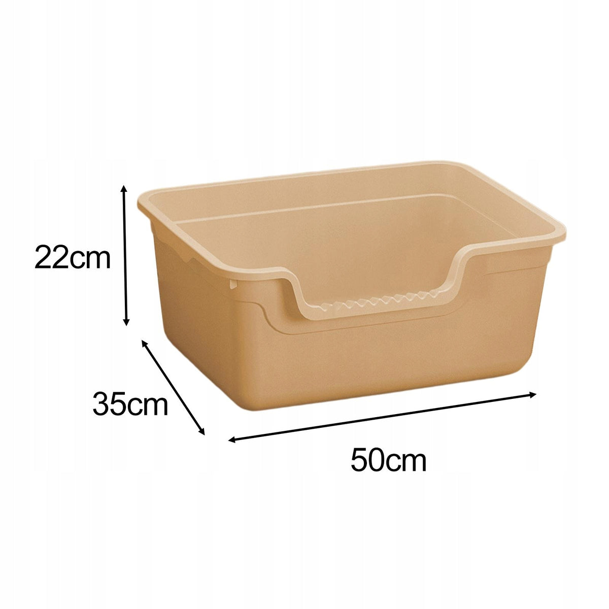 Open Litter Box Kitten Litter Tray Large Pet Litter Box with Bowl Cat Khaki Manufacturer code 06164068348