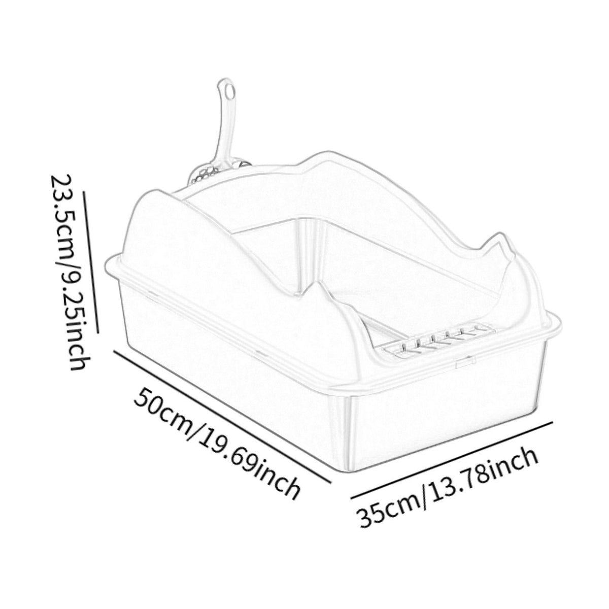 Open Litter Box Kitty Litter Box Pet Sandbox Open Top Pet Litter Tray Khaki Packaging status original