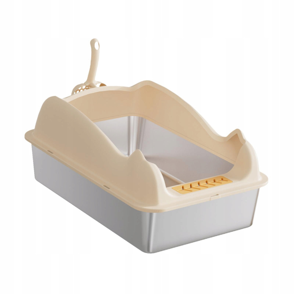 Open Litter Box Splashproof Easy to Clean Cat Sand Basin Kitten Khaki Brand no brand