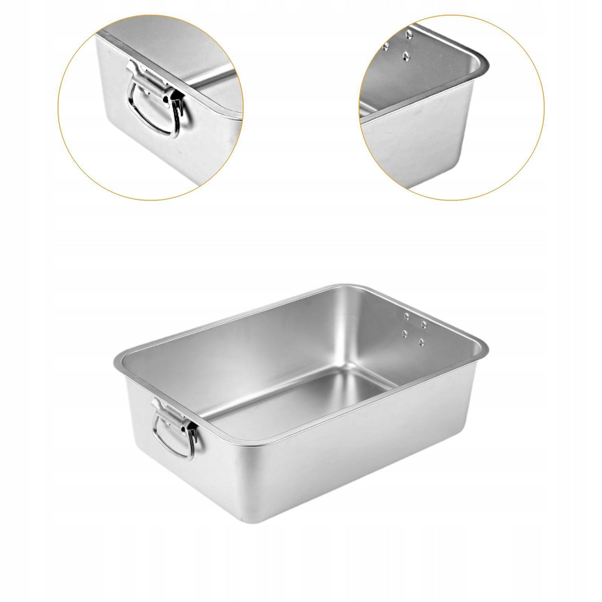 Open Litter Box Stainless Steel Easy to Clean Anti Splashing Cat Toilet M Packaging status original