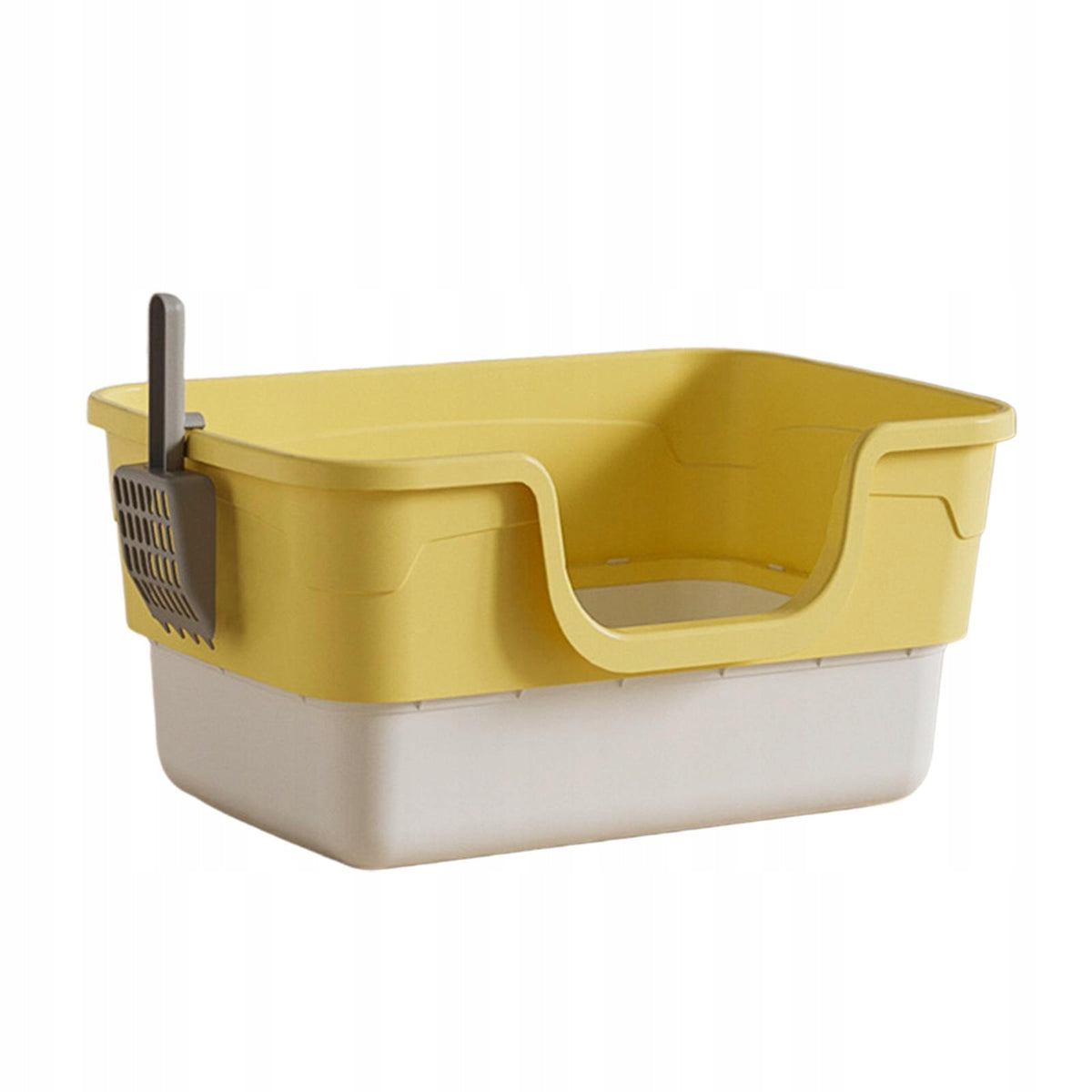 Open Litter Box Toilet, Kitty Litter Pan, Low Entry Kitten Litter yellow Packaging status original