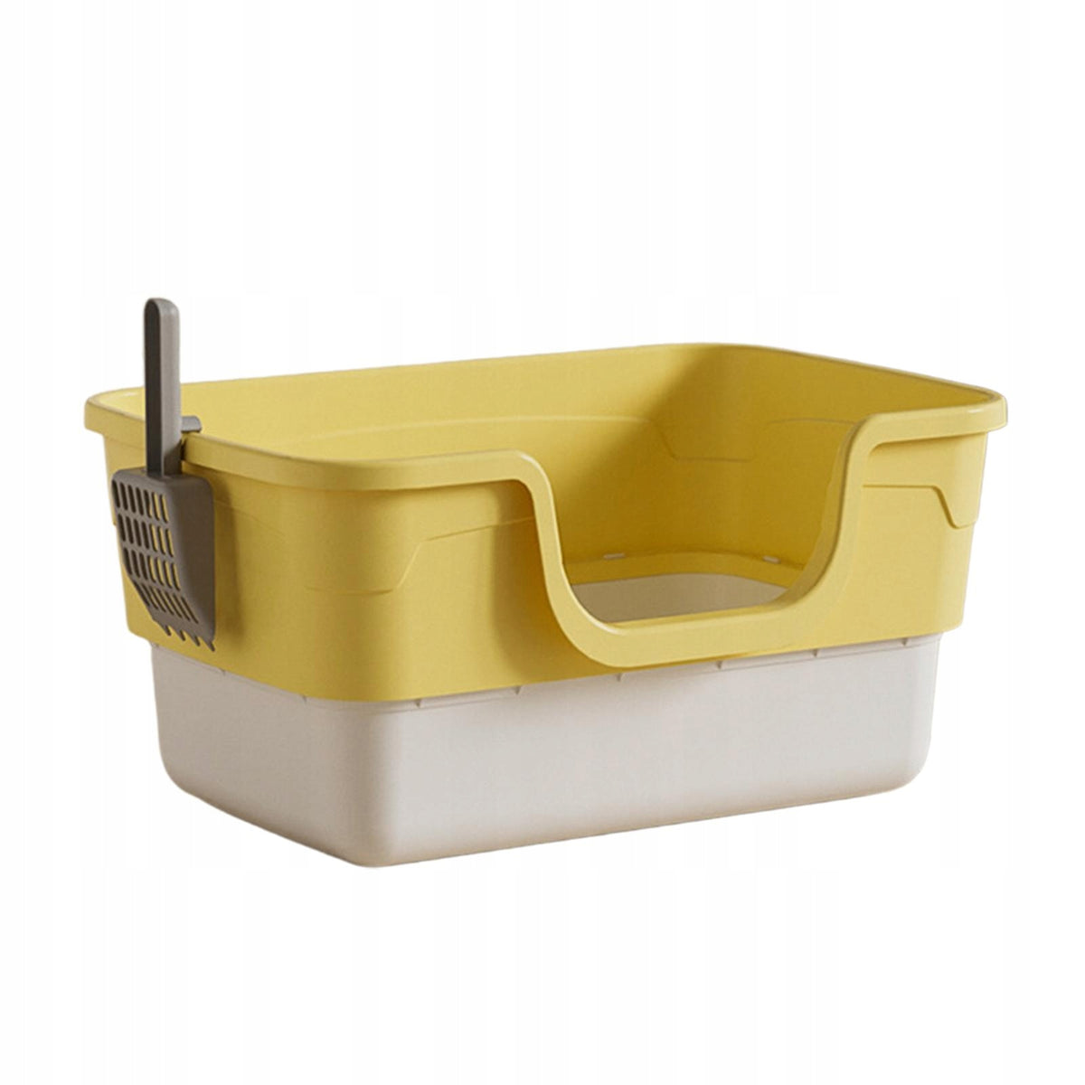 Open Litter Box Toilet, Kitty Litter Pan, Low Entry Kitten Litter yellow