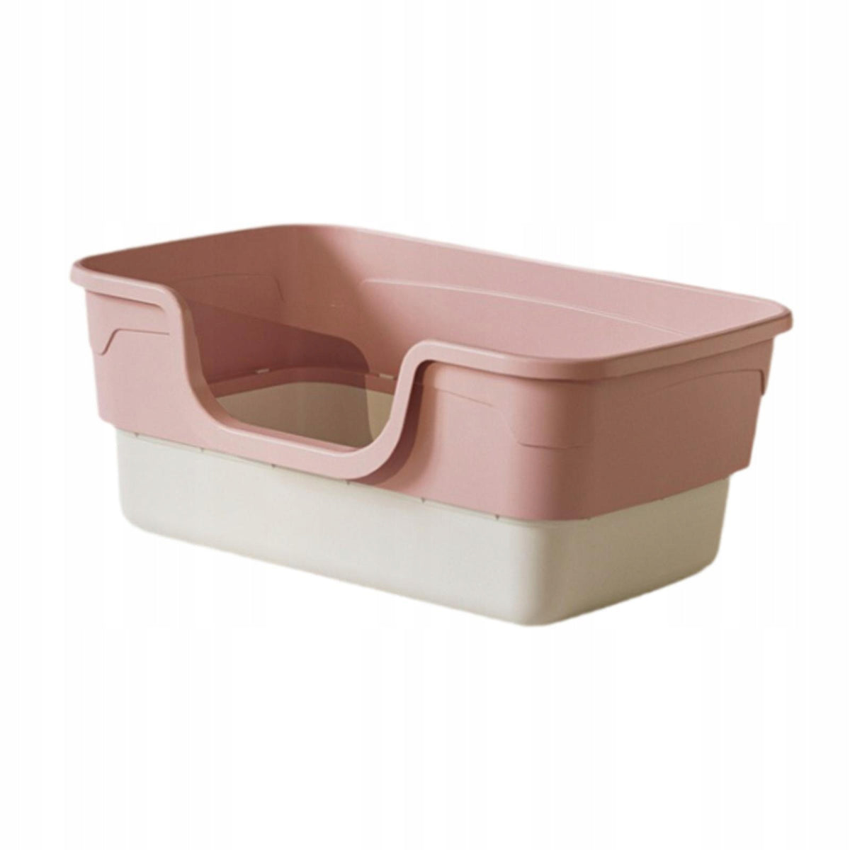 Open Litter Box with High Side Easy to Clean Splashproof Sturdy Pink L Brand no brand