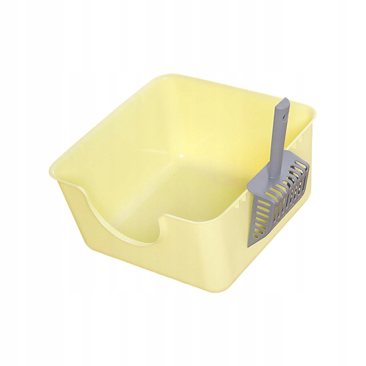 Open Litter Box with High Sides, Cat Toilet, Kitten Toilet, Litter Yellow
