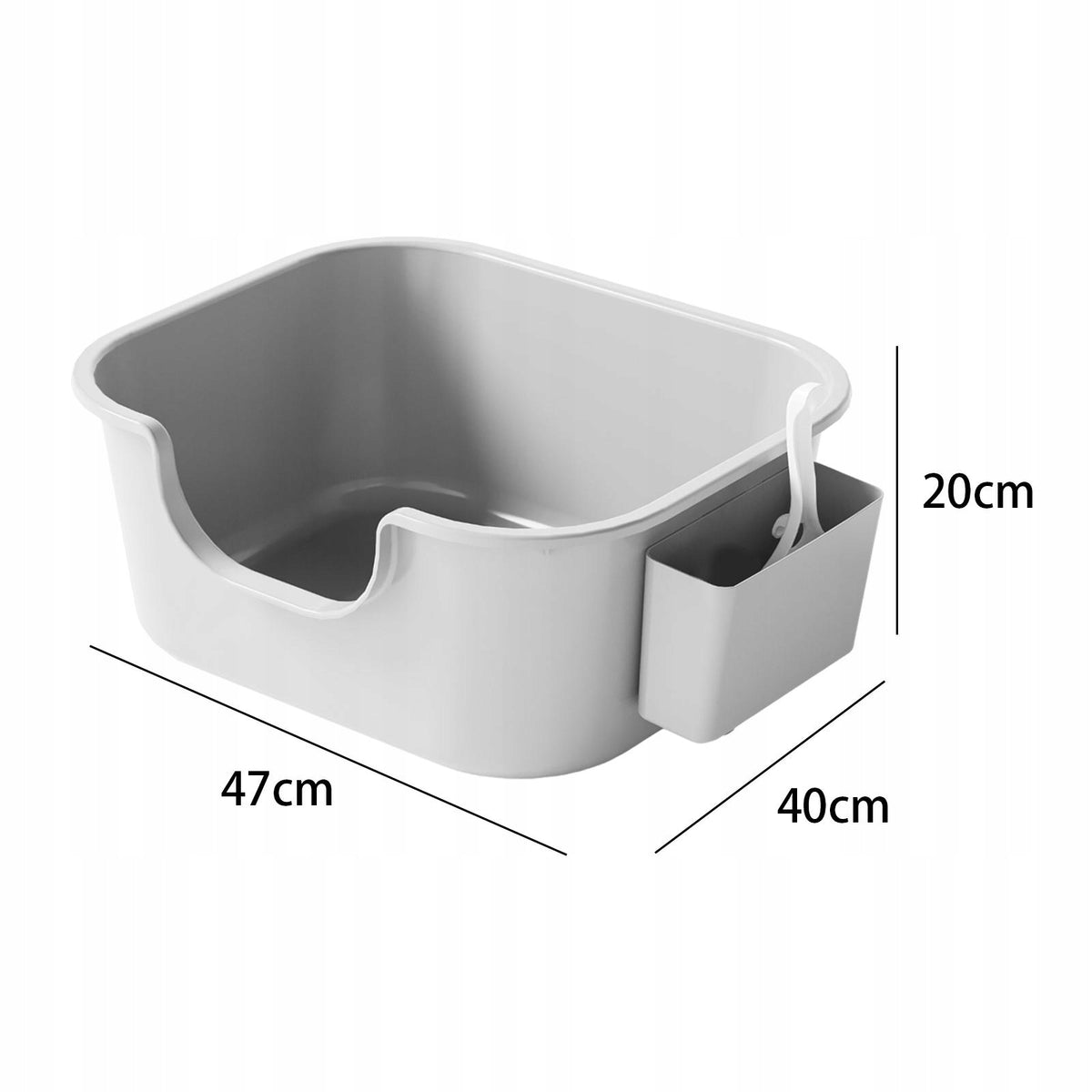 Open Litter Boxes Heighten Splashproof Semi Enclosed Cat Toilet for grey Packaging status original