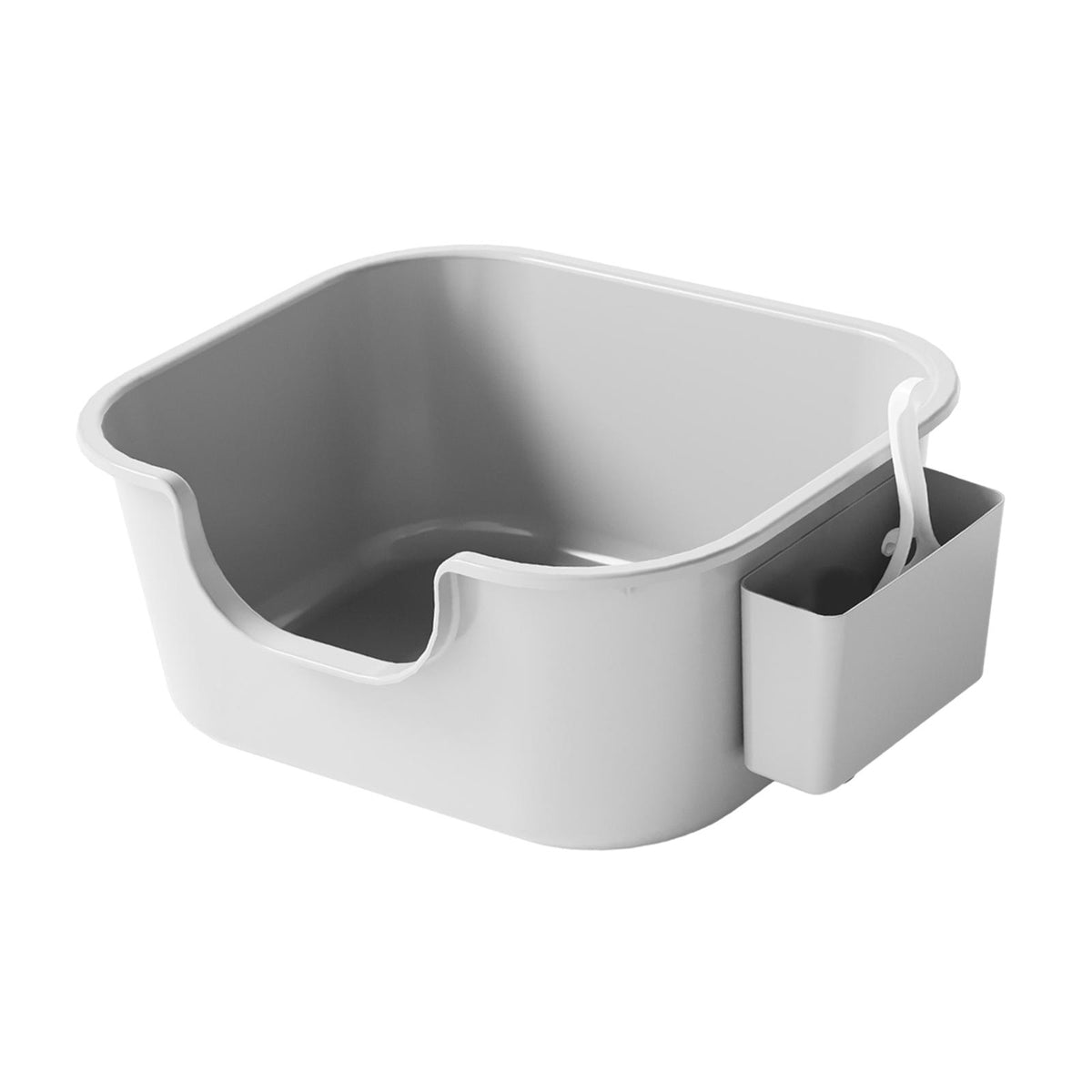 Open Litter Boxes Heighten Splashproof Semi Enclosed Cat Toilet for grey
