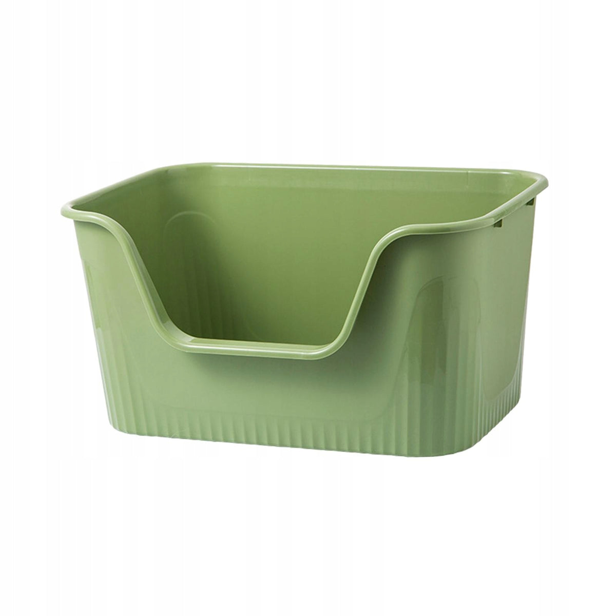 Open Pet Litter Box, Cat Litter Box, Bedpan, Anti splash Cat Litter Green
