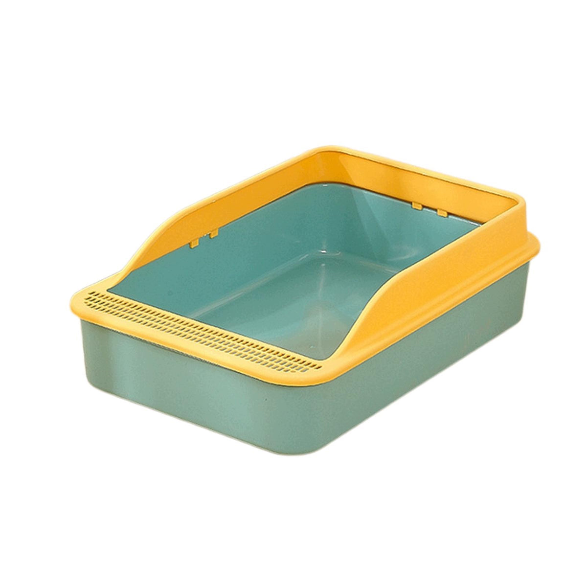 Open Top Box Sturdy Cat Litter Container Pet Litter Tray for Rabbit green L