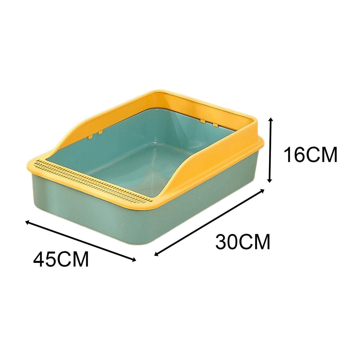 Open Top Box Sturdy Cat Litter Container Pet Litter Tray for Rabbit green M Packaging status original