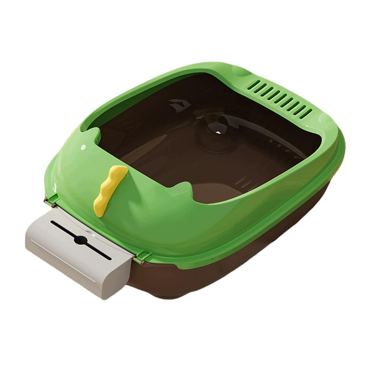Open Top Cat Bedpan with Scooper Large Pans Easy Brown Base50X35X20CM