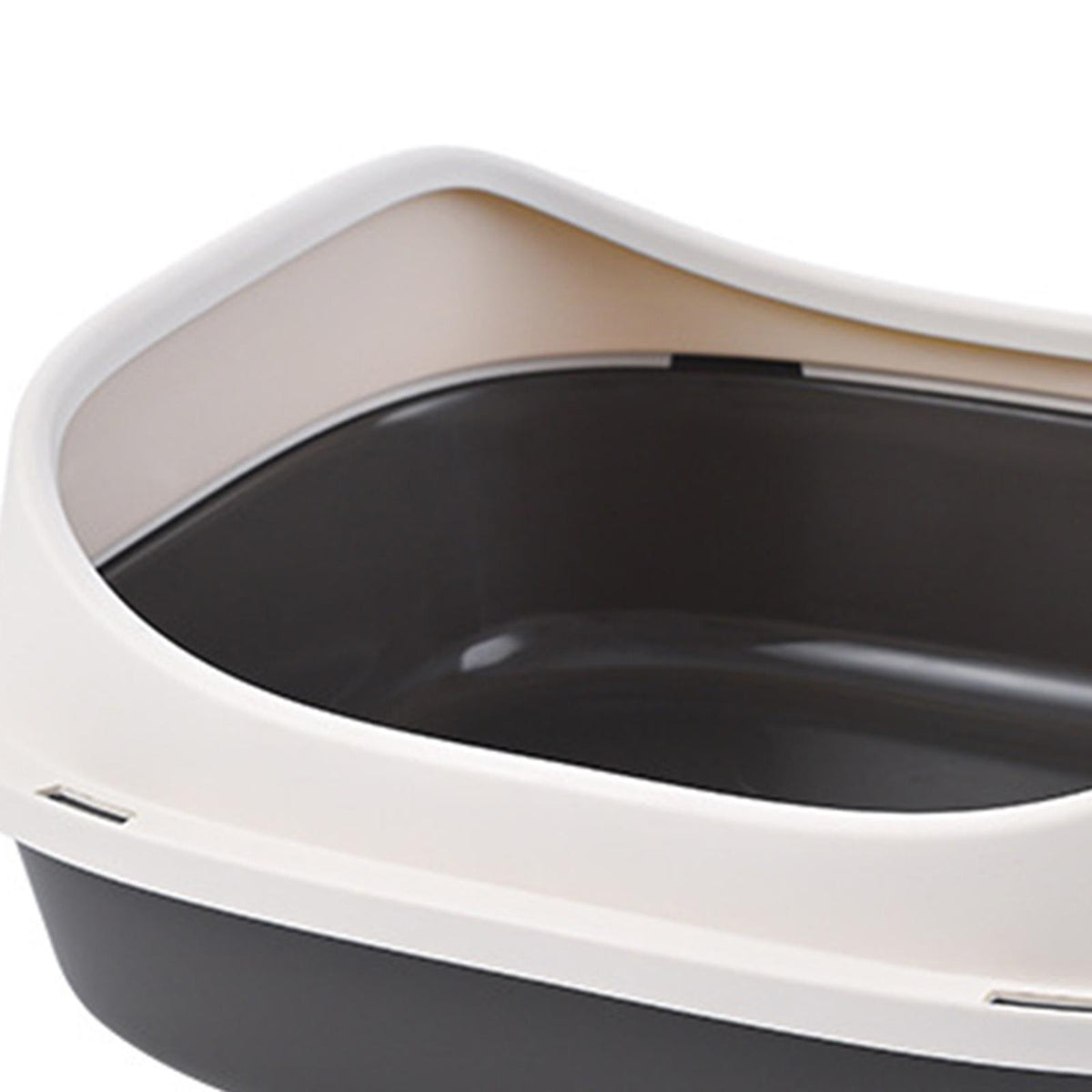 Open Top Cat Litter Box Cat Litter Pan Cage Semi Enclosed with High Sides L Packaging status original