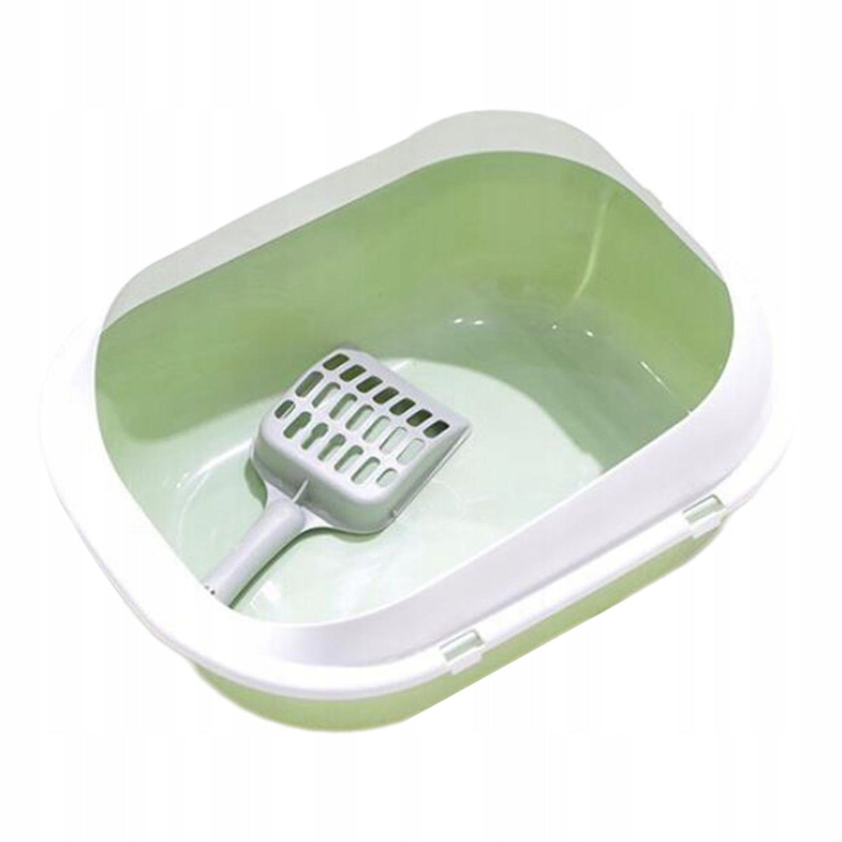 Open Top Cat Litter Box Kitty Litter Pan for for Small Medium Cats Pets