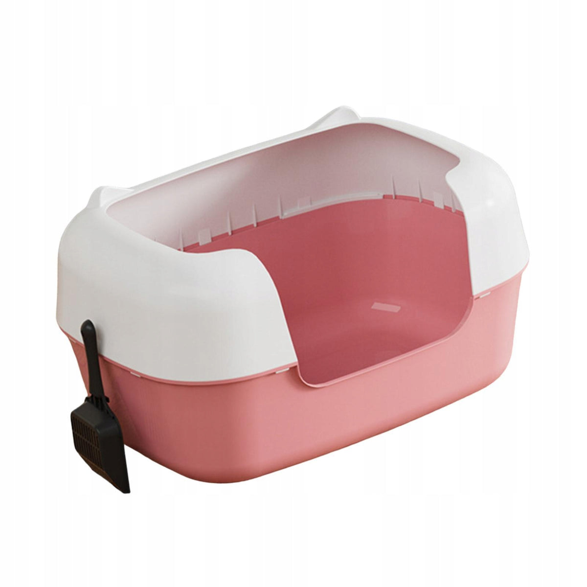 Open Top Pet Litter Box Cat Litter Container Bedpan Kitten Toilet Low Pink Packaging status original