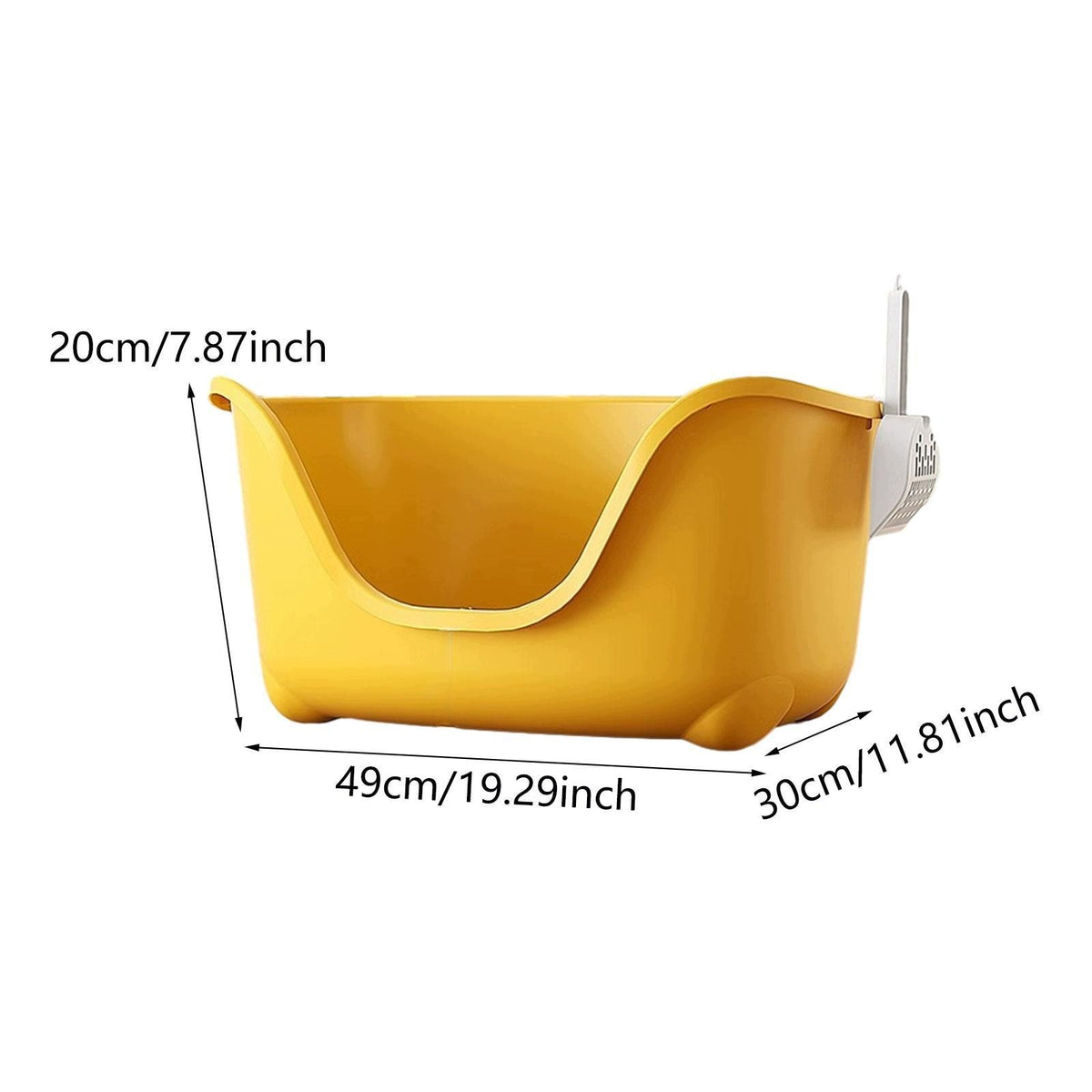 Open Top Pet Litter Box High Sided Open Top Pet Litter Tray Pet Cat Yellow Packaging status original
