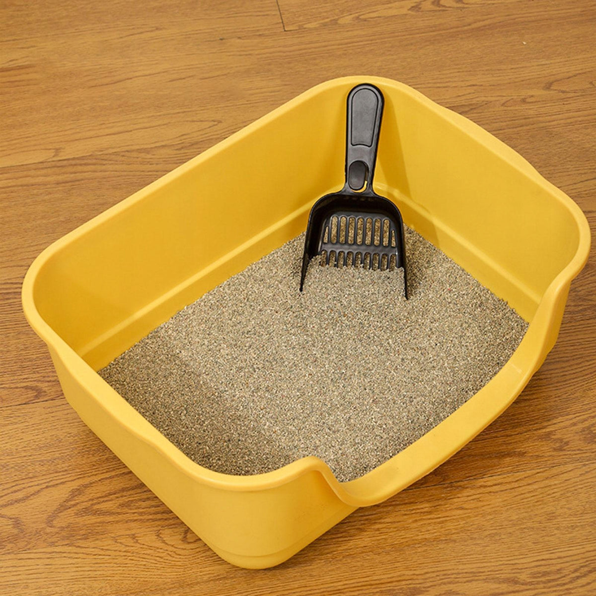Open Top Pet Litter Box Kitty Litter Pan Extra Large Portable Multi Yellow Manufacturer code 09664077754