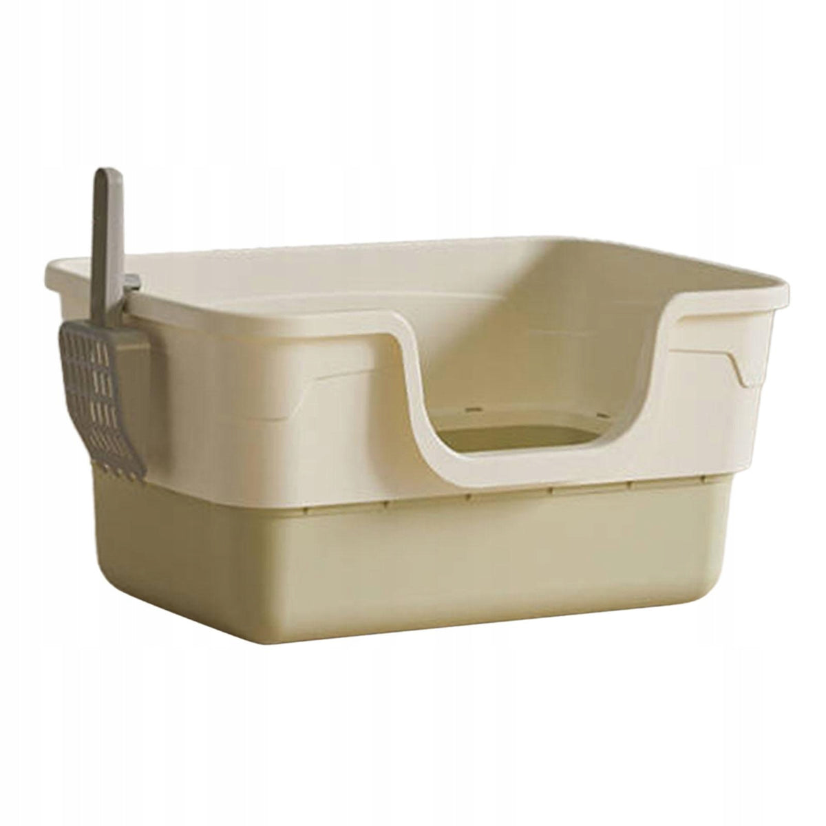 Open Top Pet Litter Box with Scoop Kitten Potty Anti Splashing Easy green