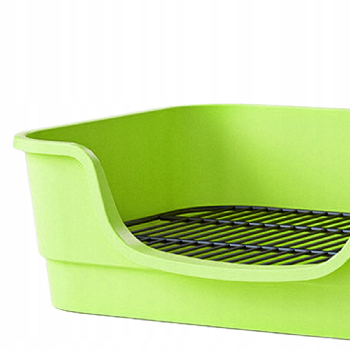 Open Top Pet Litter Box with Scoop Large Space Cat Litter Container U green Packaging status original