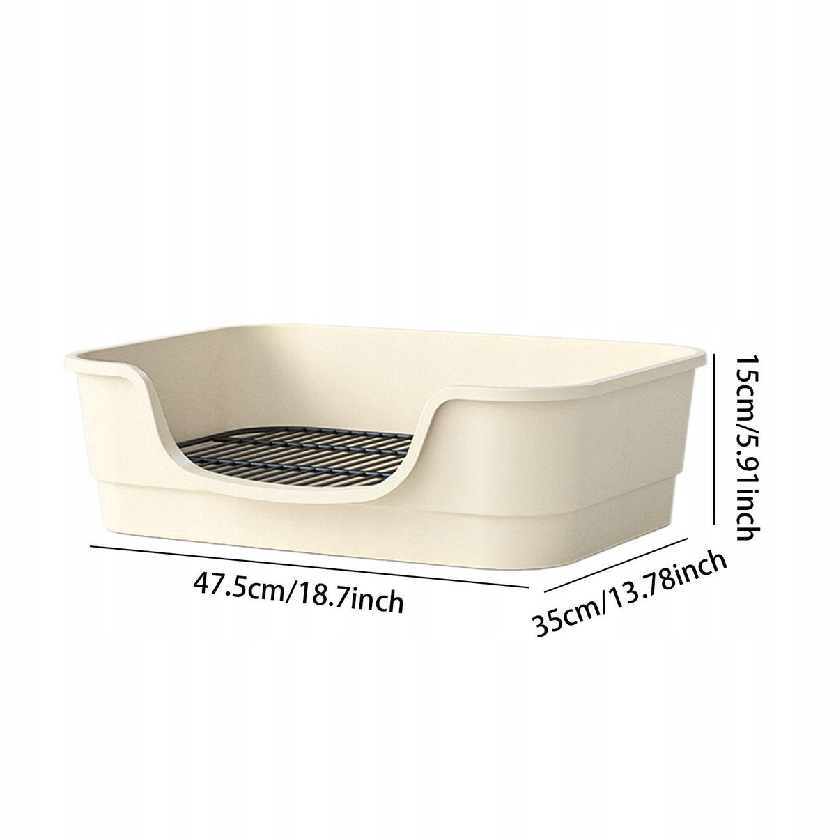 Open Top Pet Litter Box with Scoop Large Space Cat Litter Container U white Manufacturer code 06164076006