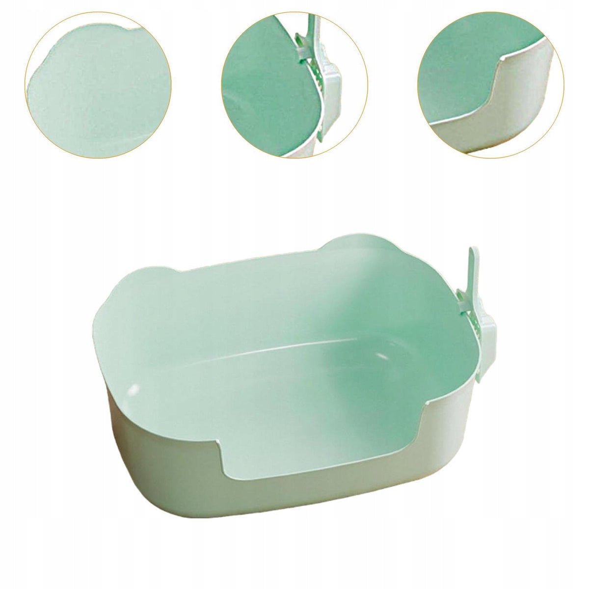 Open Top Pet Litter Box with Scooper Sifting Litter Basin Easy green Packaging status original