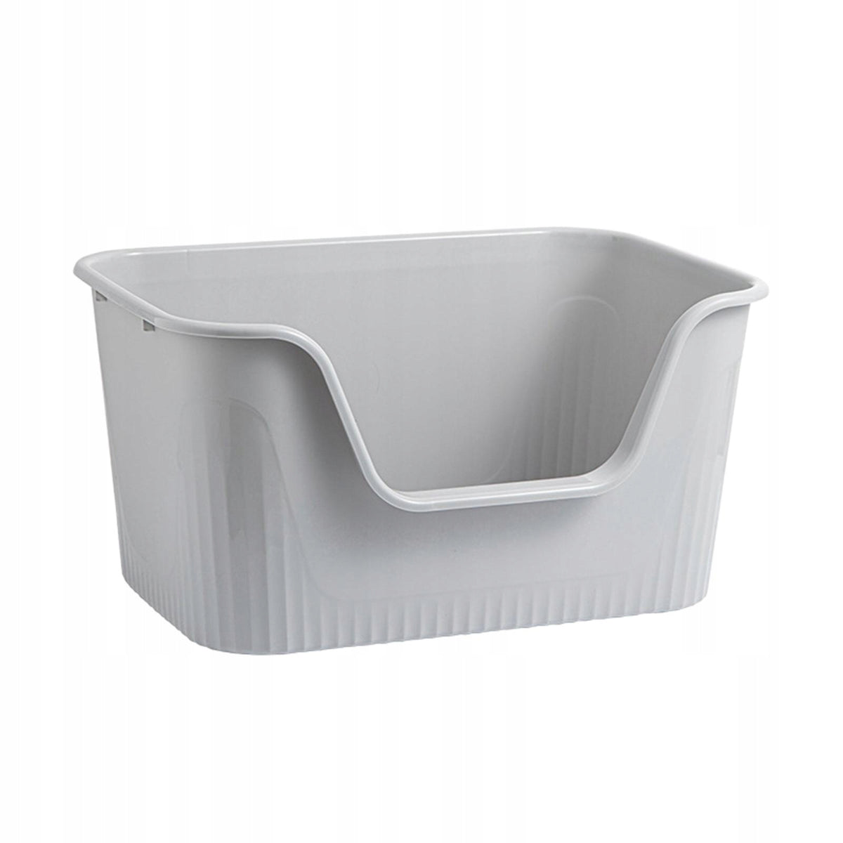 Open Top Pet Litter Tray Anti Splashing Large Space Bedpan Cat Litter Gray