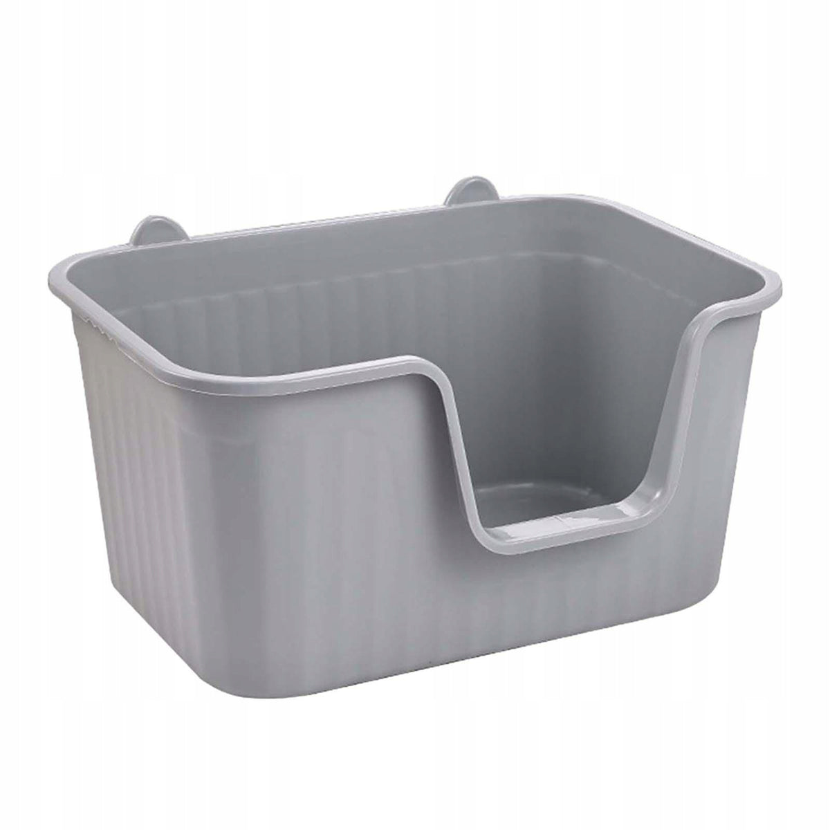 Open Top Pet Litter Tray Anti Splashing Sturdy Easy Clean for Grey XL