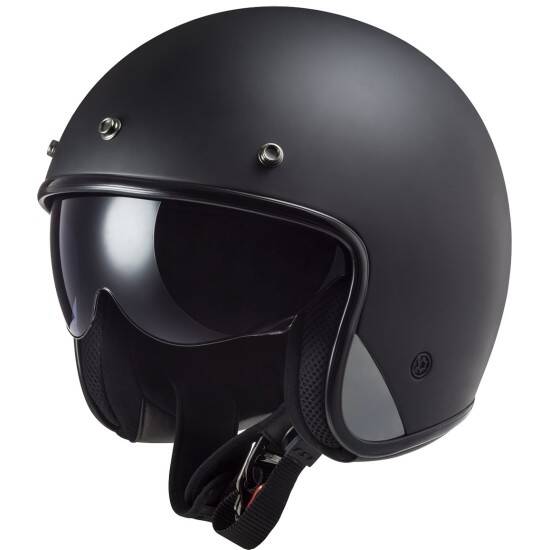 Open helmet LS2 OF601 BOB II Solid Matt Black ECE 22.06 homologation