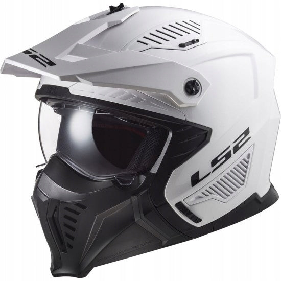 Open helmet LS2 OF606 DRIFTER SOLID WHITE detachable jaw ECE 22-06 Manufacturer LS2