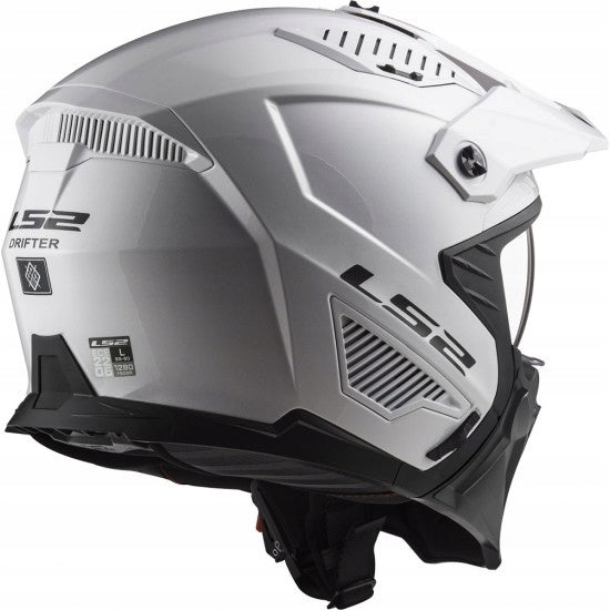 Open helmet LS2 OF606 DRIFTER SOLID WHITE detachable jaw ECE 22-06 Size L