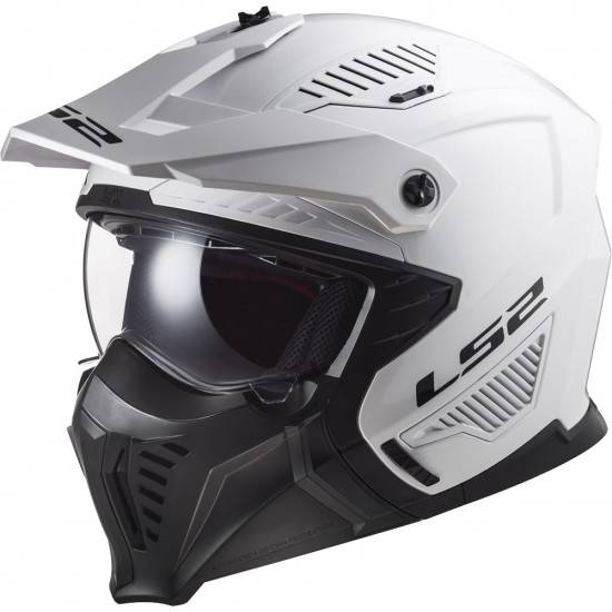 Open helmet LS2 OF606 DRIFTER SOLID WHITE detachable jaw ECE 22-06