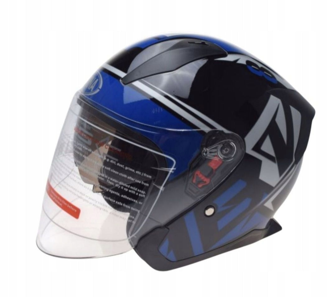 Open helmet black and blue awina L