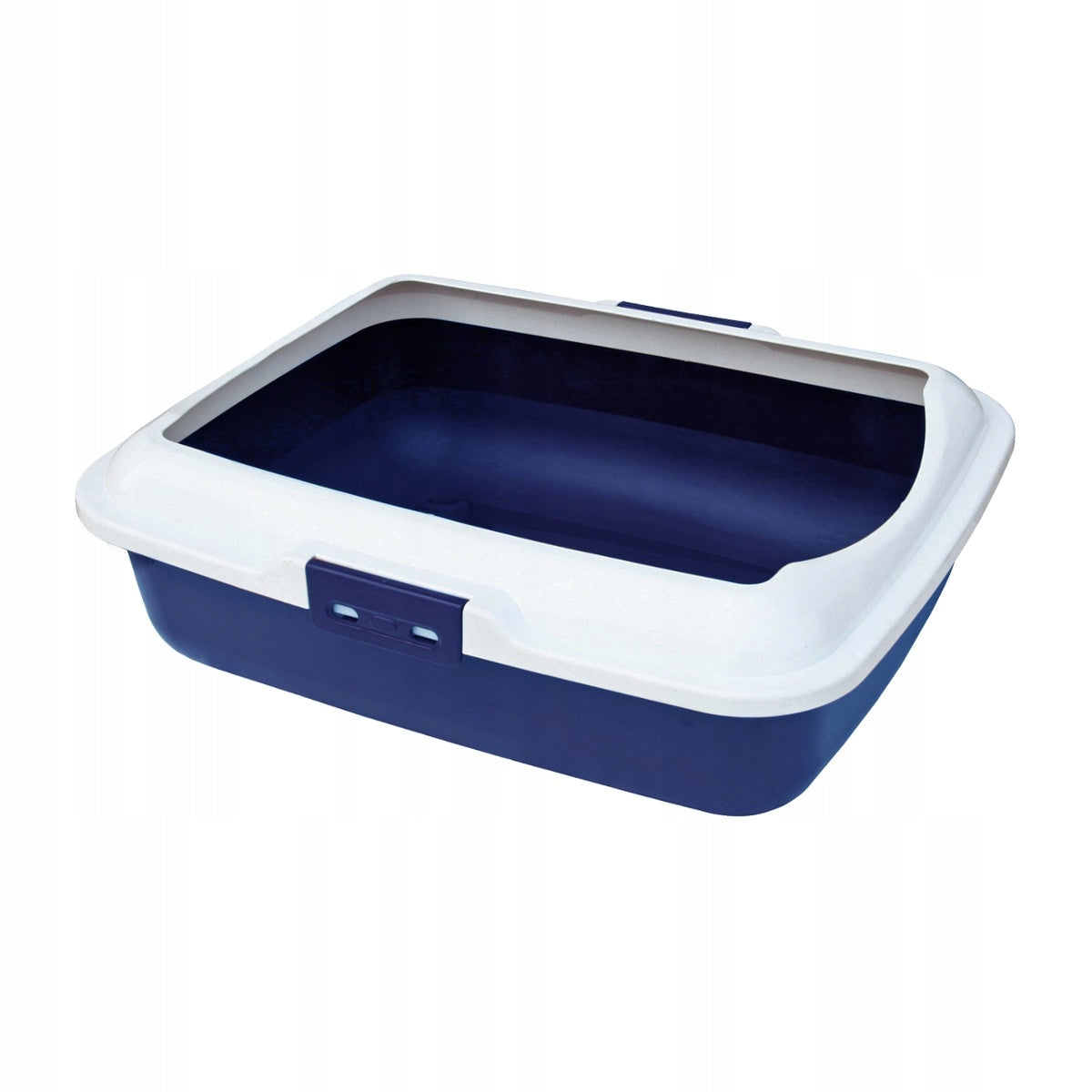 Open litter box with high frame for cat Happet Kitty 50cm blue litter