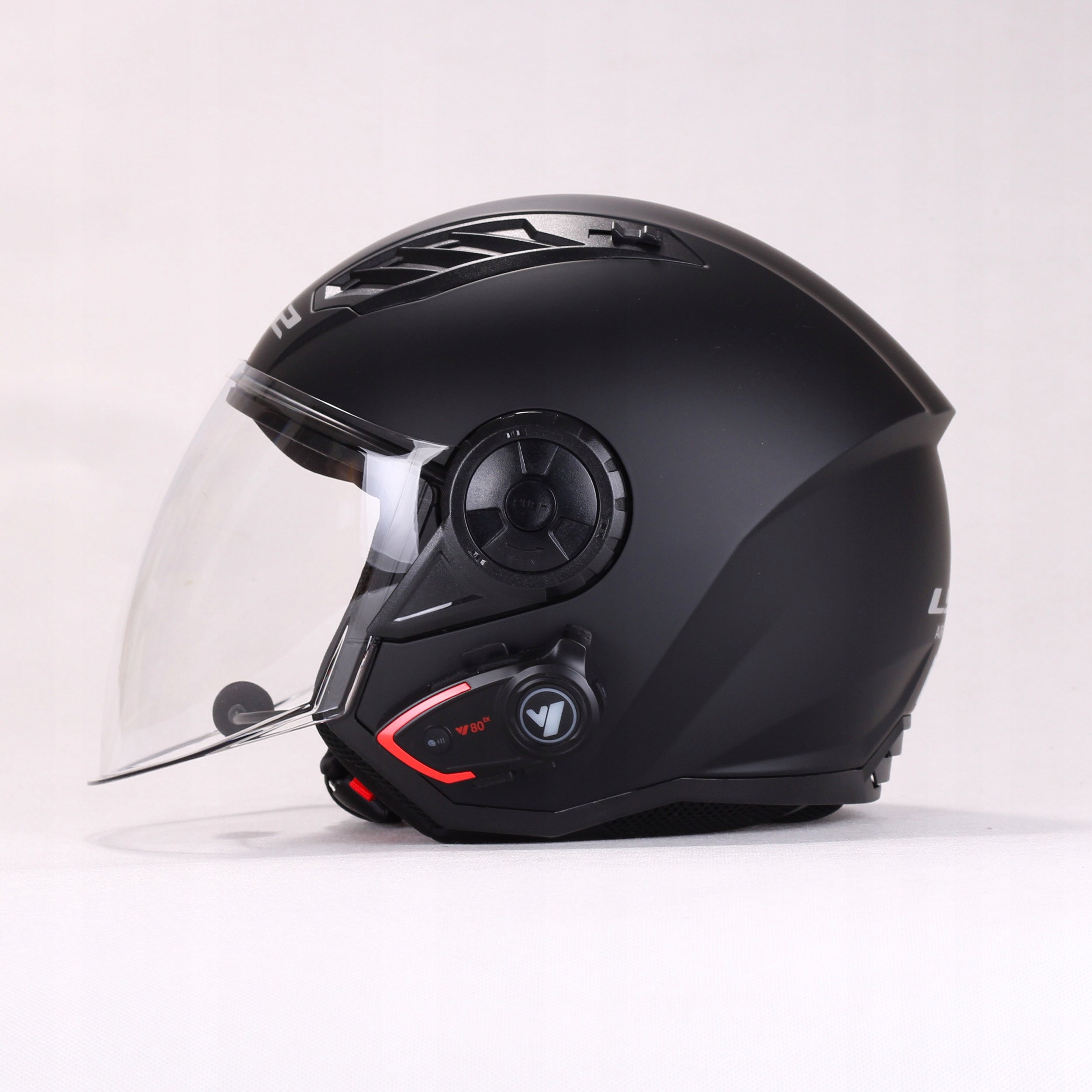 Open motorcycle helmet LS2 OF616 Airflow black mat + BLUETOOTH INTERCOM Packaging status original