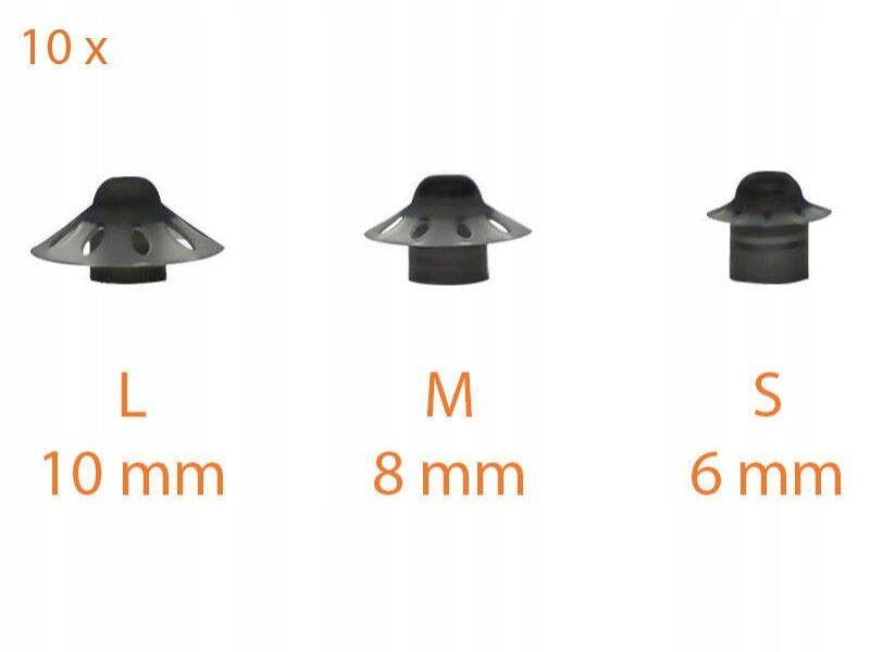 Open sockets/domes for Phonak Marvel/Paradise camera - 10 pcs. 8mm