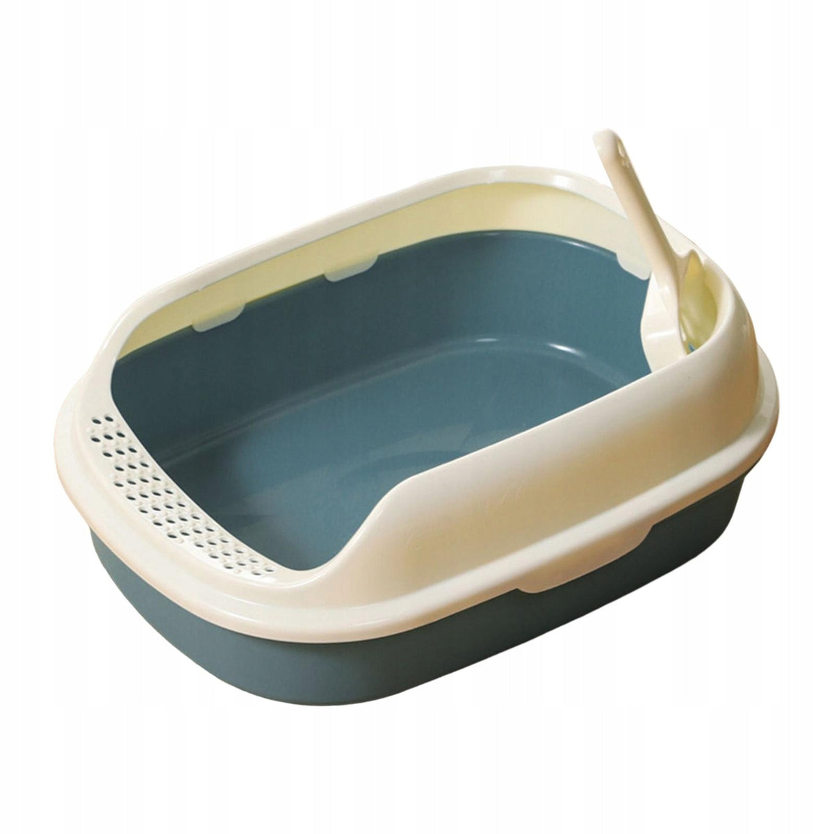 Open top Cat Litter Box, Portable, Semi enclosed Cat Litter Box with Navy