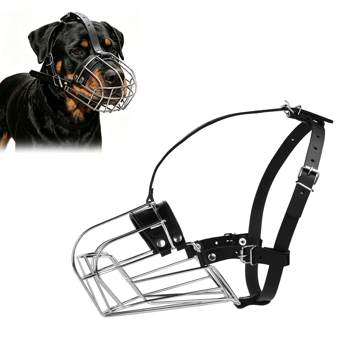 Openwork muzzle For Dog Large Breeds Metal Adjustable Comfortable 1pcs Durable