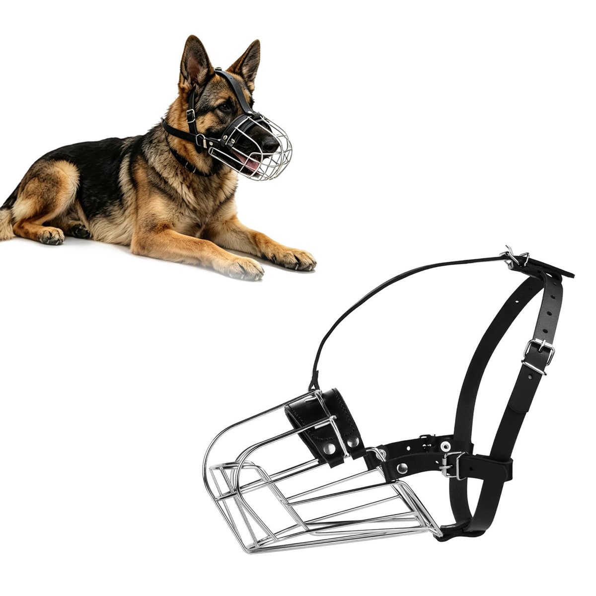Openwork muzzle For Dog Large Breeds Metal Adjustable Comfortable 1pcs Lightweight