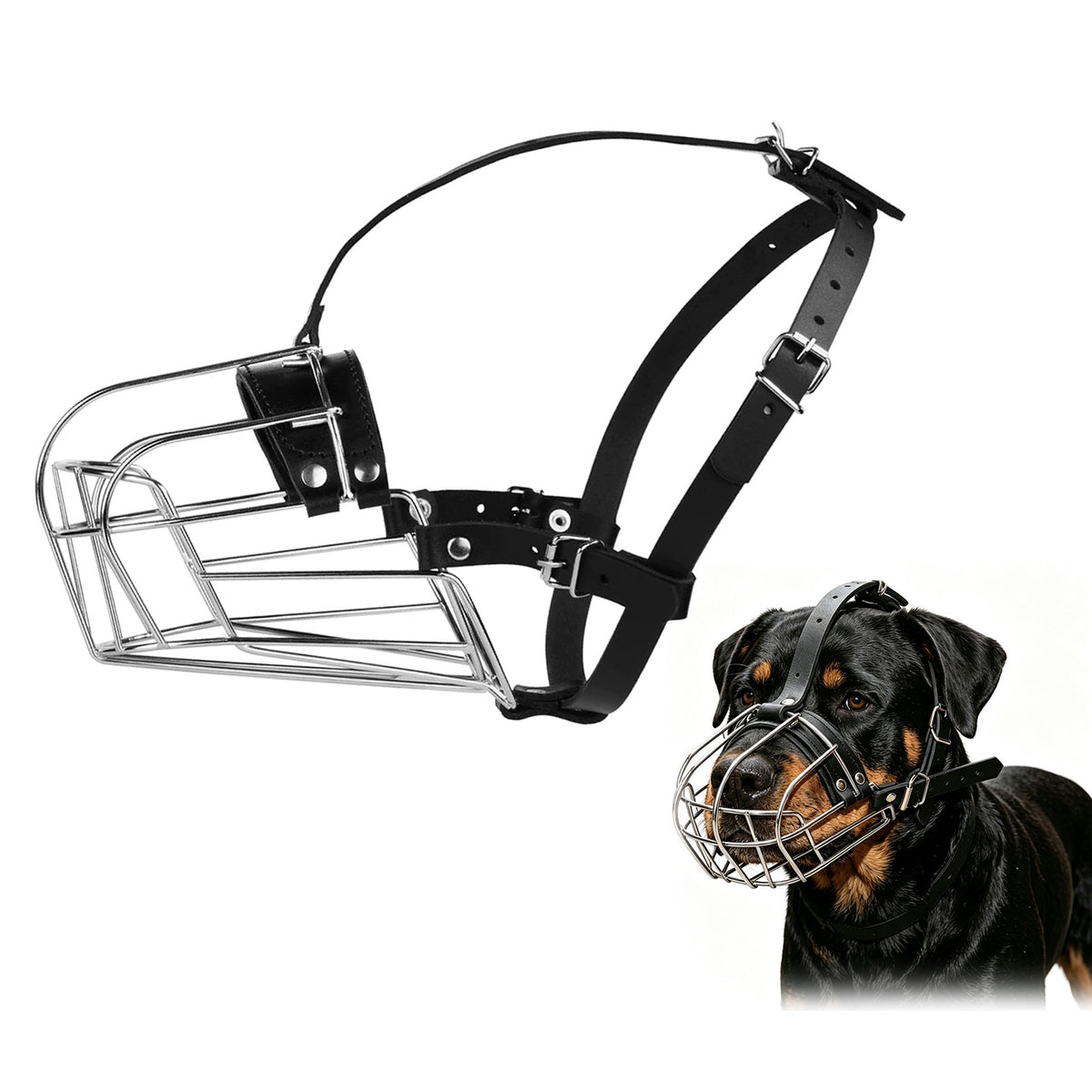 Openwork muzzle For Dog Large Breeds Metal Adjustable Practical 1pcs