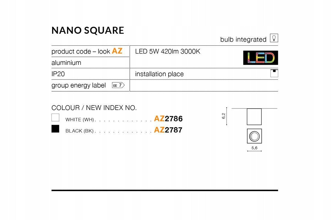 Lubinis šviestuvas AZzardo Nano AZ2787
